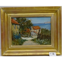  James William Booth (Staithes Group 1867-1953): Runswick Bay, oil on canvas board signed 22cm x 30cm  DDS - Artist's resale rights may apply to this lot     
