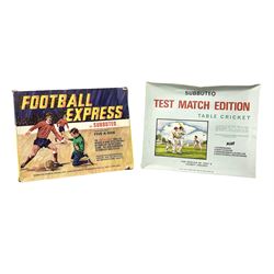 Subbuteo - 1970s Football Express 5-a-side table football game; together with Test Match Edition Table Cricket; both boxed with instructions (2)