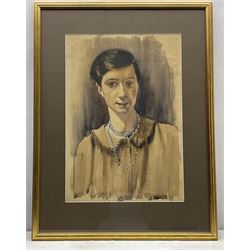 Haydn Reynolds Mackey (British 1881-1979): Portrait of a Young Lady, watercolour unsigned 53cm x 37cm
Provenance: given to the vendor Neil Tyler, a pupil and fellow artist