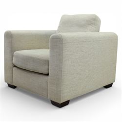 Contemporary armchair, upholstered in neutral fabric
