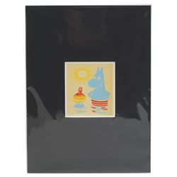 After Tove Jansson (Finnish 1914-2001): Moomin, set of four printed labels, each 6.5cm x 5.5cm (mounted)
Notes: these labels were exclusively printed for Stockmann luxury department store in Helsinki and NK Stockholm in 1956 to be used for the commercial Moomin products manufactured by former Vaasan Saippuatehdas (1886-1987) in Vaasa Finland.