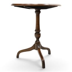 Georgian design mahogany and stained beech oval tilt-top tripod table