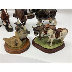 Four Border Fine Arts Action Horses, comprising Shire/Heavy Horse, Welsh Cob, Vanna, grey Shire, together with At the Fete and other Border Fine Arts and similar figures  
