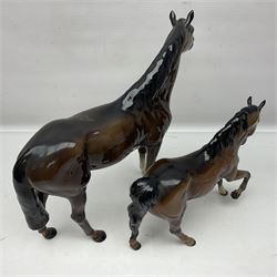 Beswick bay race horse no 1564, together with Royal Doulton bay horse