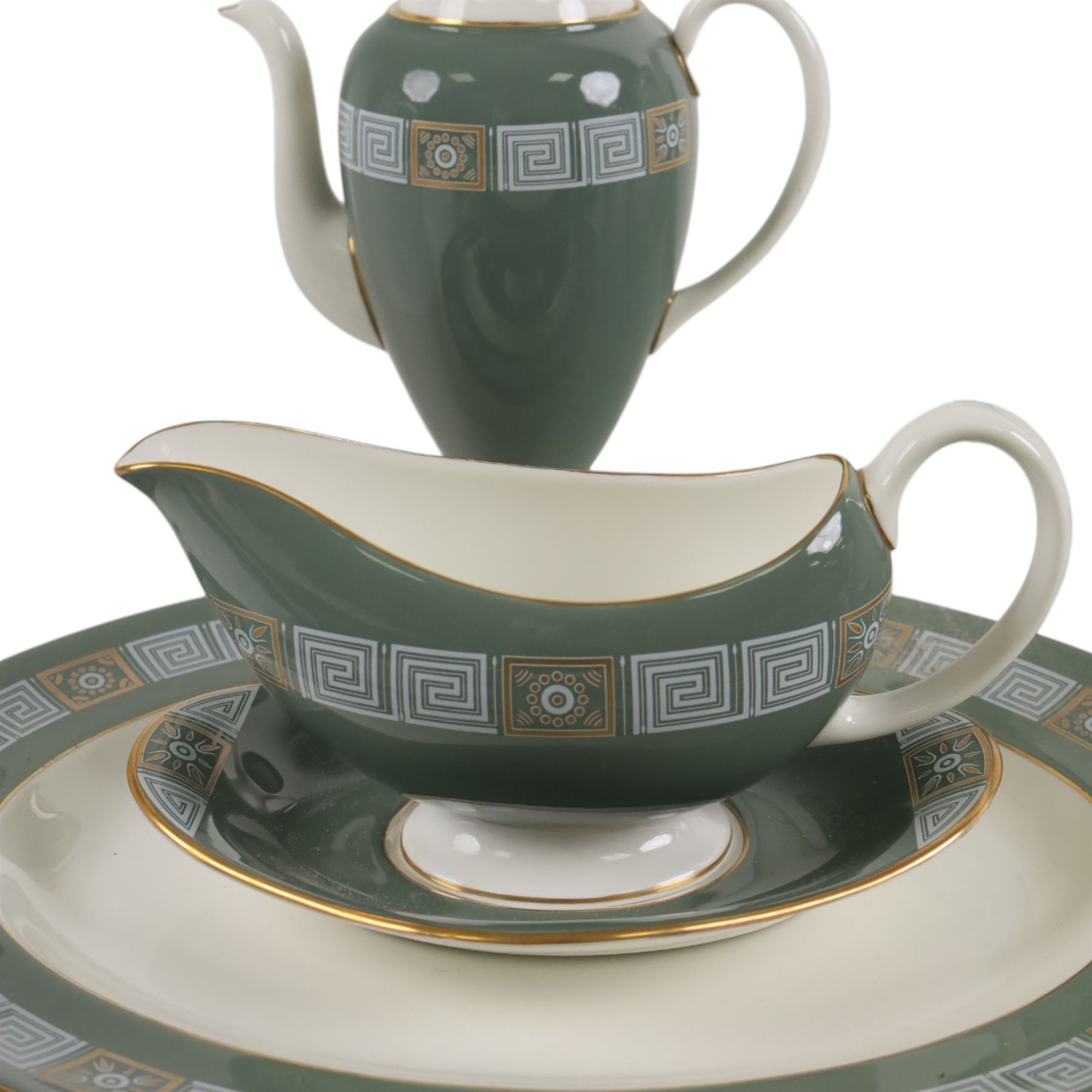 Wedgwood Asia pattern part dinner and coffee service, including coffee pot, covered sucrier, milk jug, five cups and saucers, five dinner plates, etc  