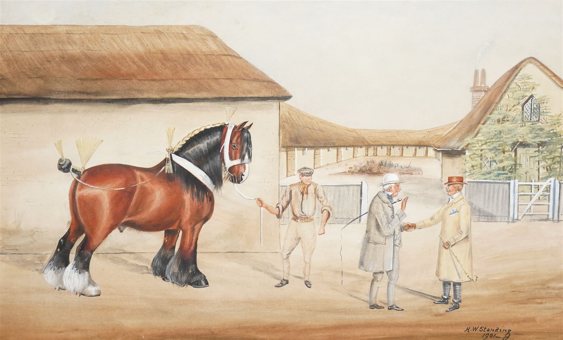 Henry William Standing (British 1894–1931): The Deal is Done, watercolour signed and dated, 55cm x 75cm