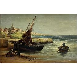 Alexander Young (Scottish 1865-1923): 'A Breton Fishing Haven', oil on canvas signed and dated 1906, 29cm x 45cm 