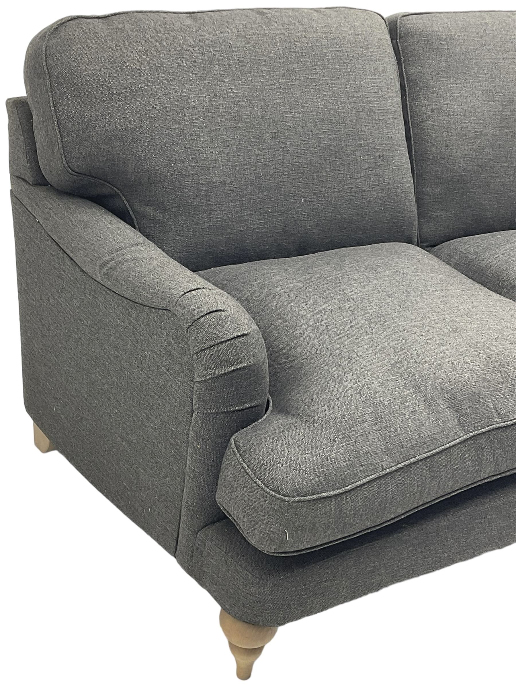 Marks and Spencer - 'Rochester' large two-seat sofa on turned light wood feet, upholstered in charcoal fabric 