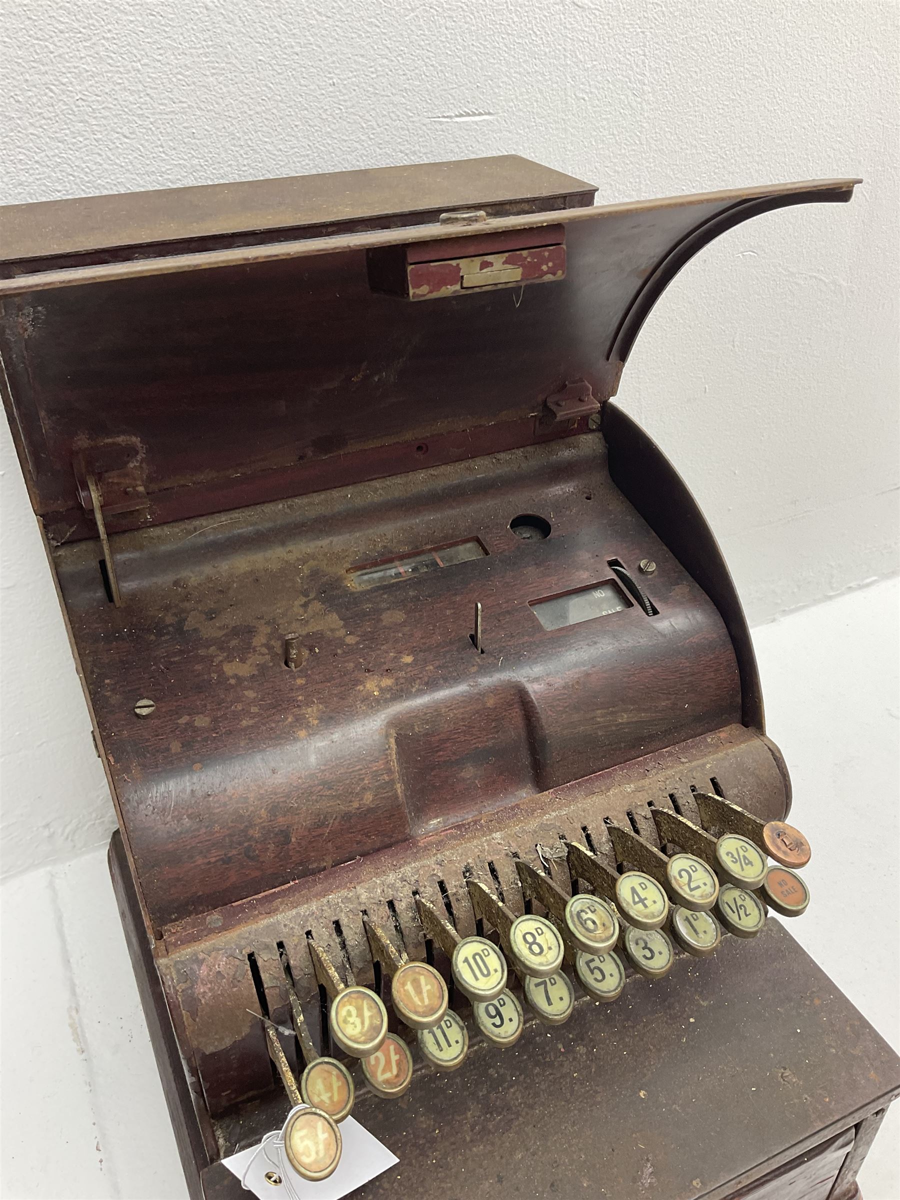 An Antique cash register, made by The National Cash register Co, Ltd. London, H43. 