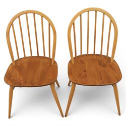Ercol - set of four light elm chairs, comprising two 'Quakers' and two 'Windsor' chairs