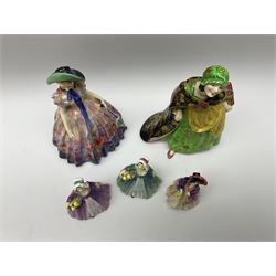 A group of Royal Doulton figures, comprising Easter Day HN2039, The Paisley Shawl M4, Janet M69, Janet M75, Spring Morning HN1922, together with a Plant Ceramics figure, Sweet Nell. 