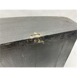 Taxidermy: Brown trout (Salmo trutta), skin mount set above a pebbled river bed with reeds and ferns, against blue painted back drop, enclosed within an ebonised bow-front display case, with 'Costa Beck June 8th 1920, Weight 3 3/4lbs',inscribed to the glass, H31cm, L62cm 