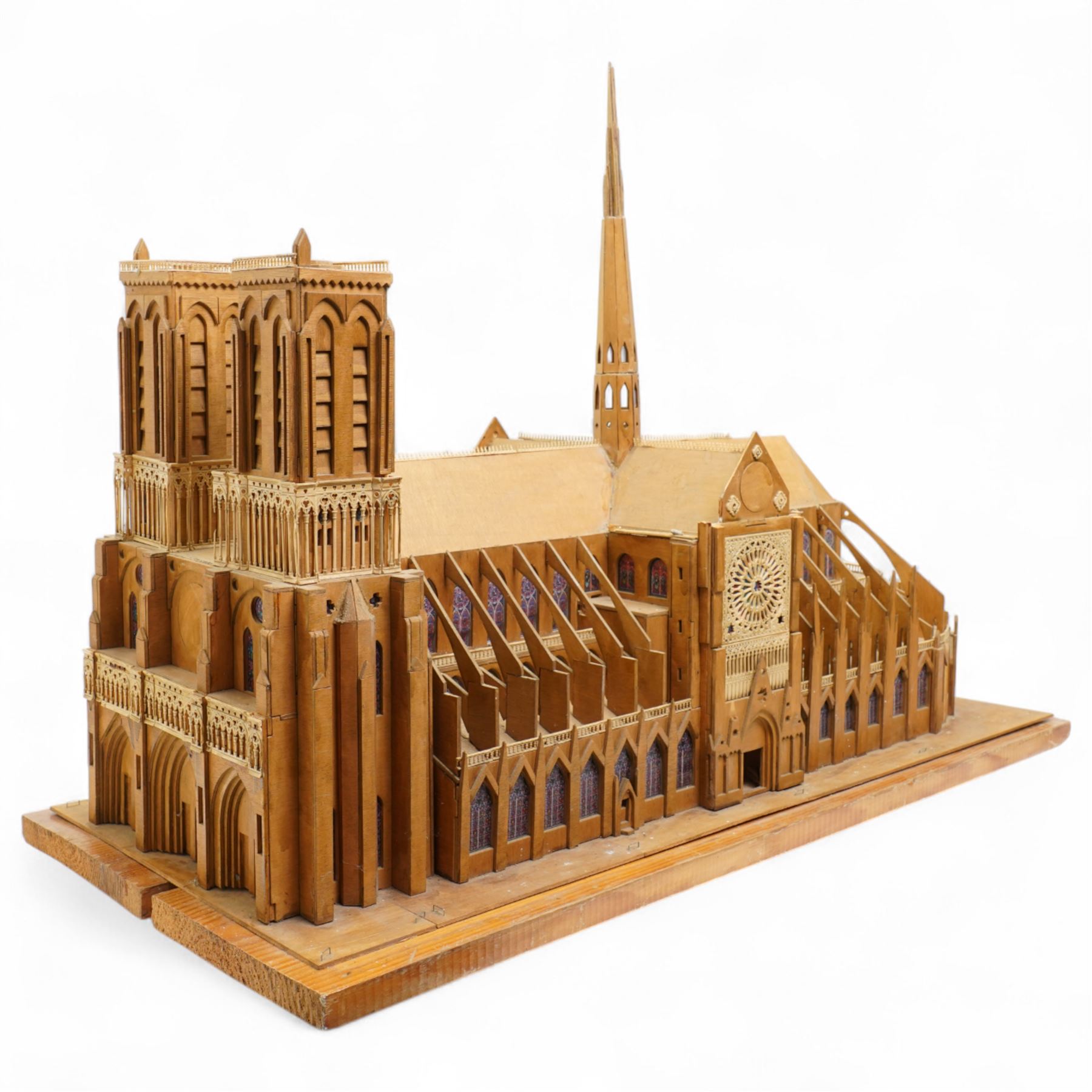 Scale built model of Notre dame cathedral 65cm x 89cm