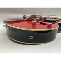 Gretsch Electromatic semi-acoustic guitar model G5129 in black and red with Bigsby tremolo, serial no.KS05063904; L105cm; in fitted hard carrying case