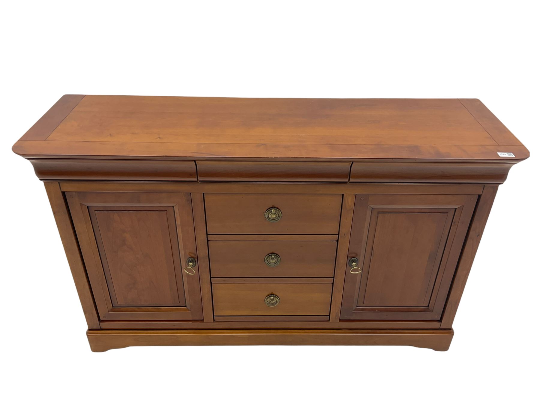 Grange Furniture cherry wood sideboard, fitted with three drawers and two cupboards