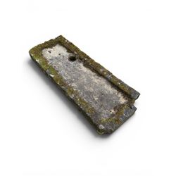 Large 19th century weathered hewn stone sink or shallow planter