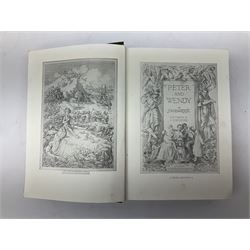 Barrie J.M.: Peter and Wendy. 1911. Third edition. Illustrated by F.D. Bedford. Decorative green cloth binding; together with Bond F. Bligh: The Glastonbury Scripts. 1934. Blue cloth binding. (2)