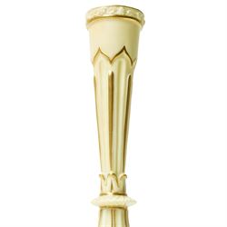 Late Victorian Royal Worcester bottle vase decorated with panels of flowers on a blush ivory ground, shape 859, date code 1894 H28cm