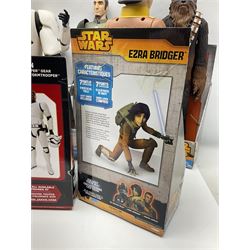 Star Wars - seven Jakks Pacific Big-Figs comprising Praetorian Guard, Chewbacca, Finn, C-3PO, First Order Snowtrooper, Ezra Bridger and Kanan Jarras; all boxed with factory fixings; and another unboxed Stormtrooper (8)
