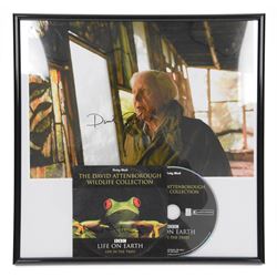 Signed David Attenborough photograph and a signed David Attenborough Life on Earth DVD sle...