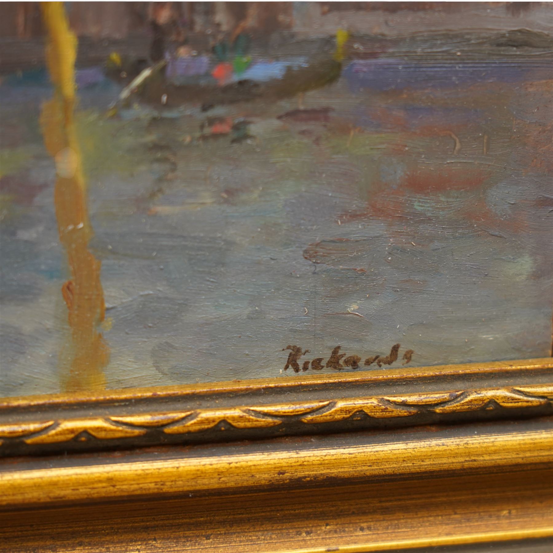 Anthony J Rickards (British 1919-1993): 'Basilica Santa Maria della Salute - Venice', oil on board signed, titled on artist's address label verso 24cm x 19cm