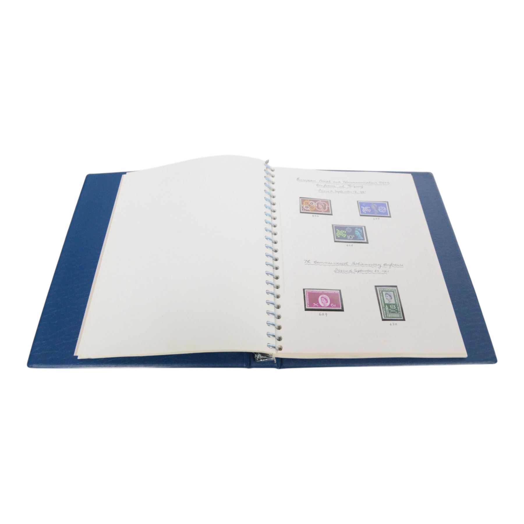 Great Britain stamps, Queen Victoria and later, including QV penny black with partial red MX cancel and three good margins, King Edward VII overprints, Queen Elizabeth II pre-decimal issues, many Queen Elizabeth II mint decimal stamps, etc, housed in four folders and one album