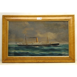  George Mears (British 1826-1906): 'S.S. Omrah', oil on board signed and titled 28cm x 48cm              Provenance: from the exors. of a North Yorkshire single owner collection of Maritime oils and watercolours     