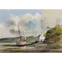 Alan Kirkpatrick (British 1929-): Beached Fishing Boat, watercolour signed and dated 2001, 27cm x 35cm