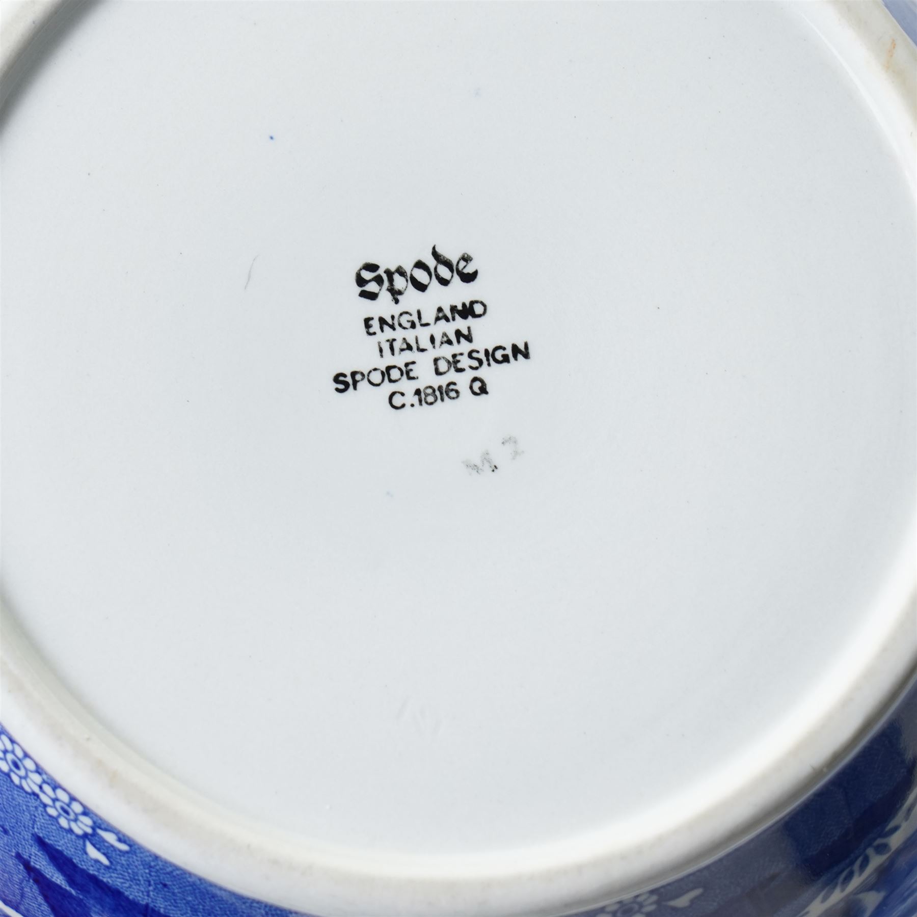 Large and extensive collection of Spode Italian blue and white tea and dinner wares, including various sized plates, serving dishes, mugs, etc, with mixed blue and black backstamps