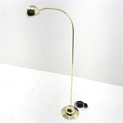Brass floor standing reading lamp with adjustable head