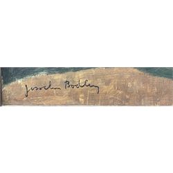 Josselin Reginald Courtenay Bodley (British 1893-1974): Abstract Harvest Landscape, oil on canvas signed 45cm x 54cm