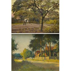 William Bagnall Gelder (British 1869-1929): Country Lane with Houses, oil on canvas signed...