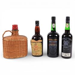 Three bottles of port, including Cockburn's Last bottled vintage port, together with Anton...