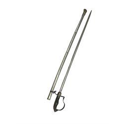 Ottoman/Turkish WW1 Period Infantry Officer's Short Sword,  the single edge fullered steel blade etched with a martial trophy, star and crescent, L73cm, the rib etched Vahram Tagirian, with steel scabbard, L87cm