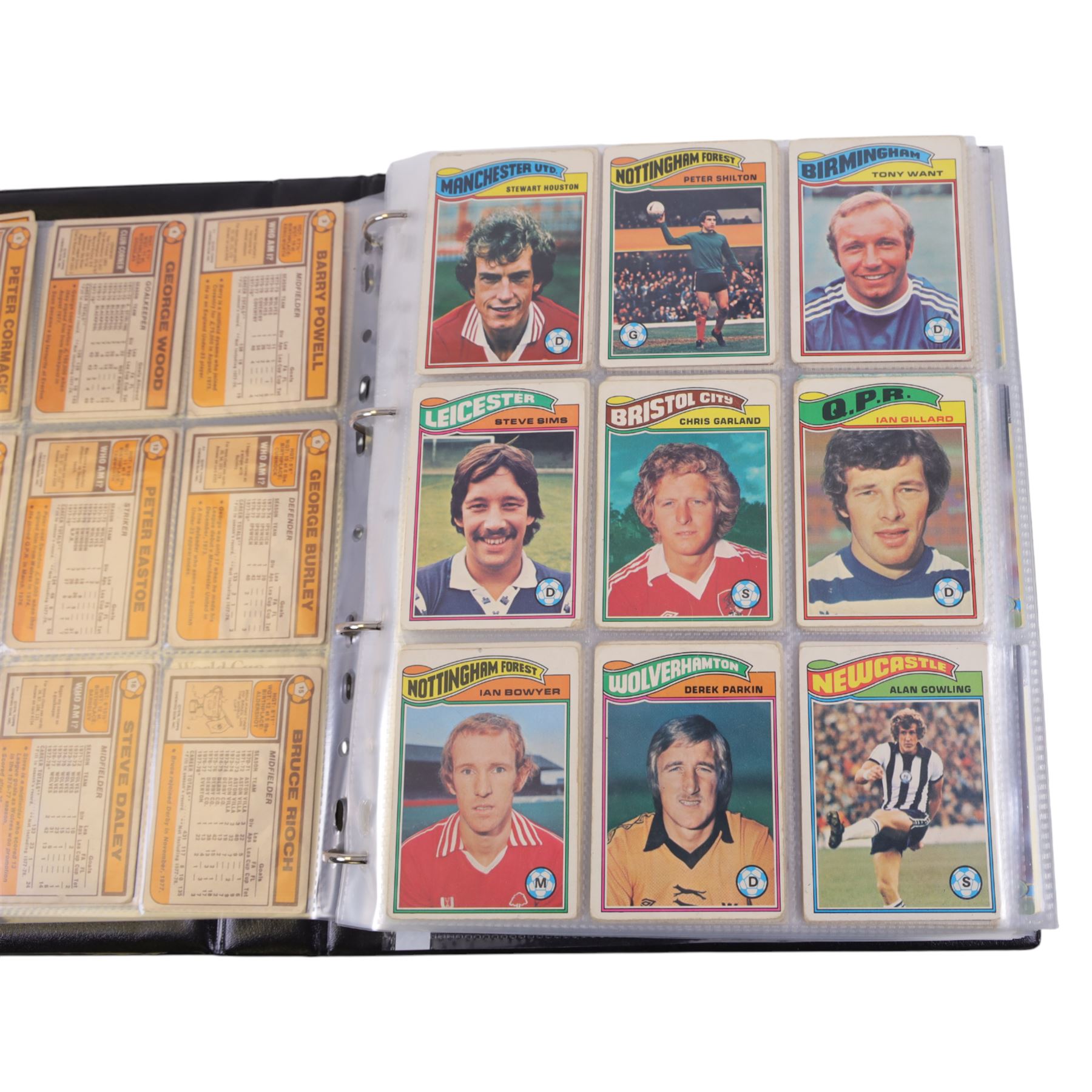 Collection of Football related trading cards, stickers and coins, including 1990 Esso World Cup Coin Collection, an empty 2010 Esso Official England Medal Collection Folder, incomplete 1990 Italy World Cup Commemorative Medal Collection, 1998 The Official England Squad Medal Collection, 1970s Topps All Stars Cards, 1992 Panini Official Football Players cards, Euro 2008 Collectors Binder and Cards, Panini 2009/10 Champions League Stickers, etc housed in four folders