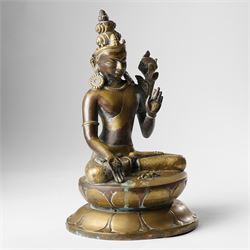 Gilt-bronze figure of Padmapani Lokeshvara, possibly Nepalese, H32cm