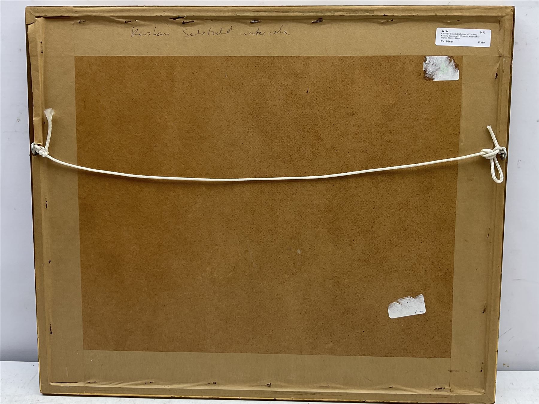 Kershaw Schofield (British 1872-1941): Estuary Scene with Windmill, watercolour signed 19cm x 26cm