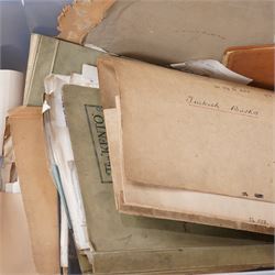 York and Yorkshire postal history and ephemera - large quantity of 19th and 20th century letters, postcards, stamped covers, empty envelopes, receipts, invoices, certificates, solicitor’s papers, estate papers and related ephemera, including York and Yorkshire addresses, Manor of Osbaldwick tithe rent-charge receipt, Joseph Peters & Sons solicitor material, marriage certificates, family correspondence, business invoices, Canadian/Montreal cover and various Victorian and later postal markings and stamps, in four large crates