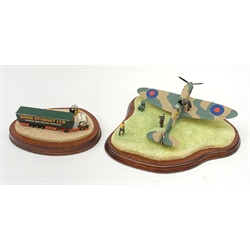 Two Border Fine Arts figurines, comprising Eddie Stobart LTD loading scene, on wooden base, and Scramble, model no B0879, 197/750, on wooden base, with accompanying certificate. 