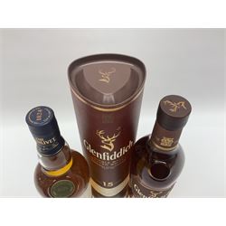 Glenlivet, Founders Reserve, single malt Scotch whisky, 70cl, 40% vol and Glenfiddich, 15 year old Solera Reserve, single Scotch whisky, 70cl, 40% vol