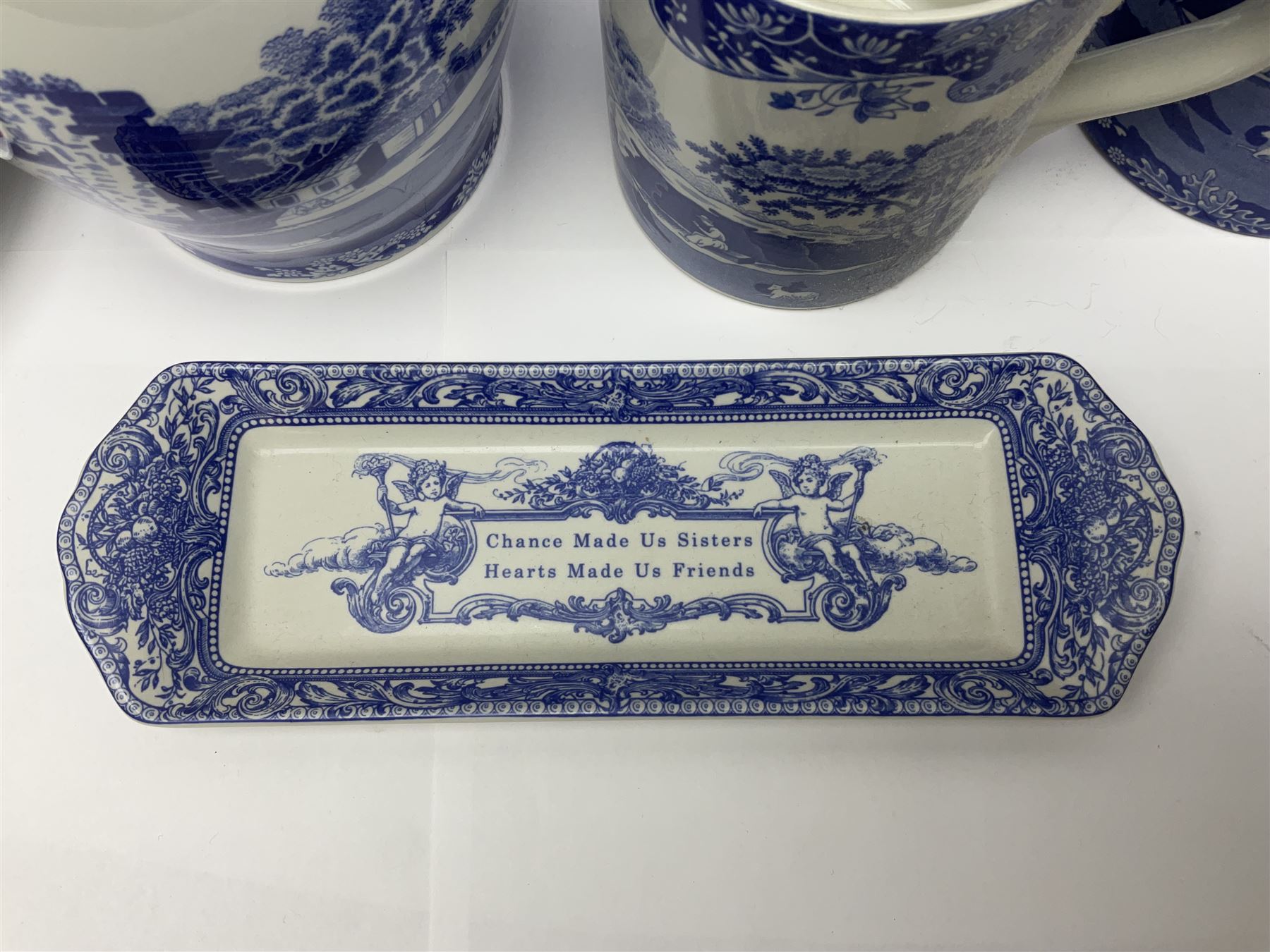 Collection of Spode, including Liverpool jug, mug and wall planter in Italian pattern etc 