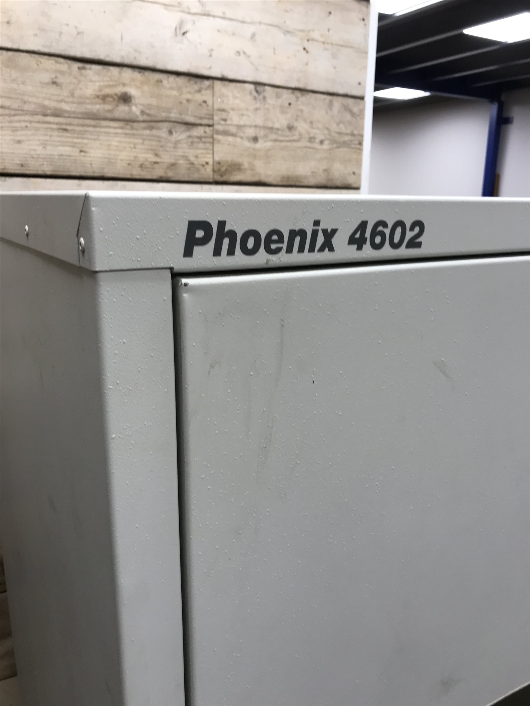 Large commercial safe by Phoenix, model no. 4602, interior fitted with three adjustable shelves, with two keys, external dimensions - W80cm (including hinges), H138cm, D64cm (including hinges), internal dimensions - W47cm, H93cm, D30cm 
