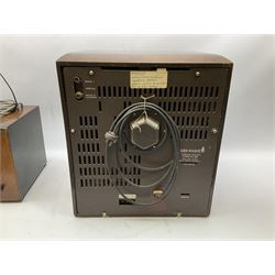 Mid 20th century Bush walnut TV 53 cased television receiver, together with a wood cased radio