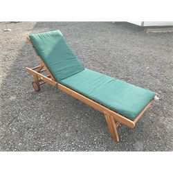 Teak lounger with cover - THIS LOT IS TO BE COLLECTED BY APPOINTMENT FROM DUGGLEBY STORAGE, GREAT HILL, EASTFIELD, SCARBOROUGH, YO11 3TX