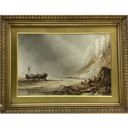 Henry Barlow Carter (British 1803-1867): Speeton Cliffs, watercolour signed and dated 1853, 18cm x 27cm