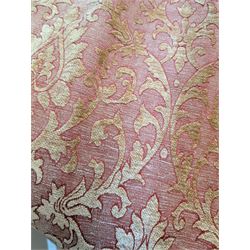 Two pairs of matching John Lewis lined chenille curtains, each curtain 183cm drop x 163cm wide and 135cm drop x 163cm wide; quality single door curtain 206cm drop x 190cm wide and an adjustable rail