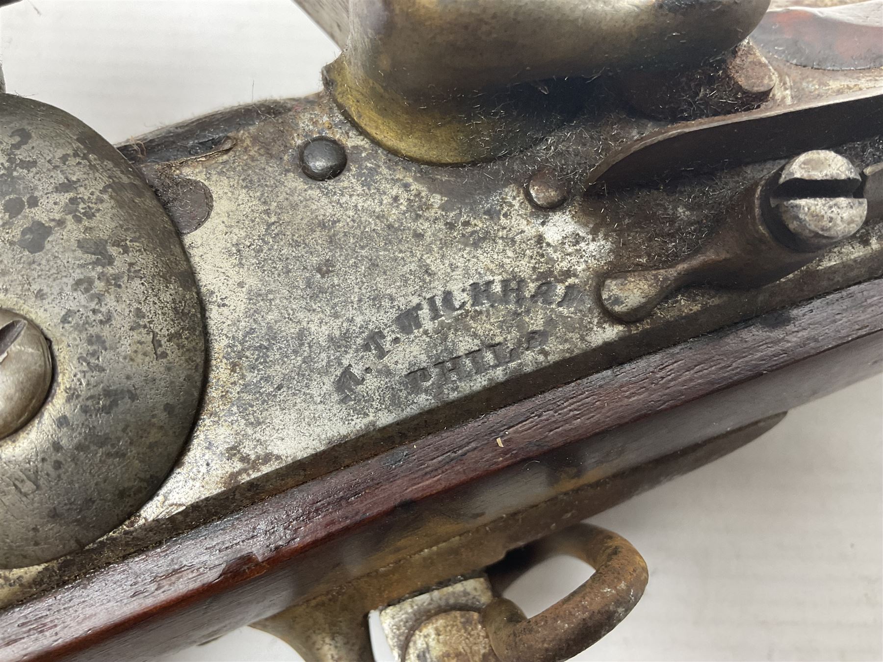 Early 19th century M.T. Wickham of Philadelphia flintlock musket, approximately .700 cal., the 104cm(41