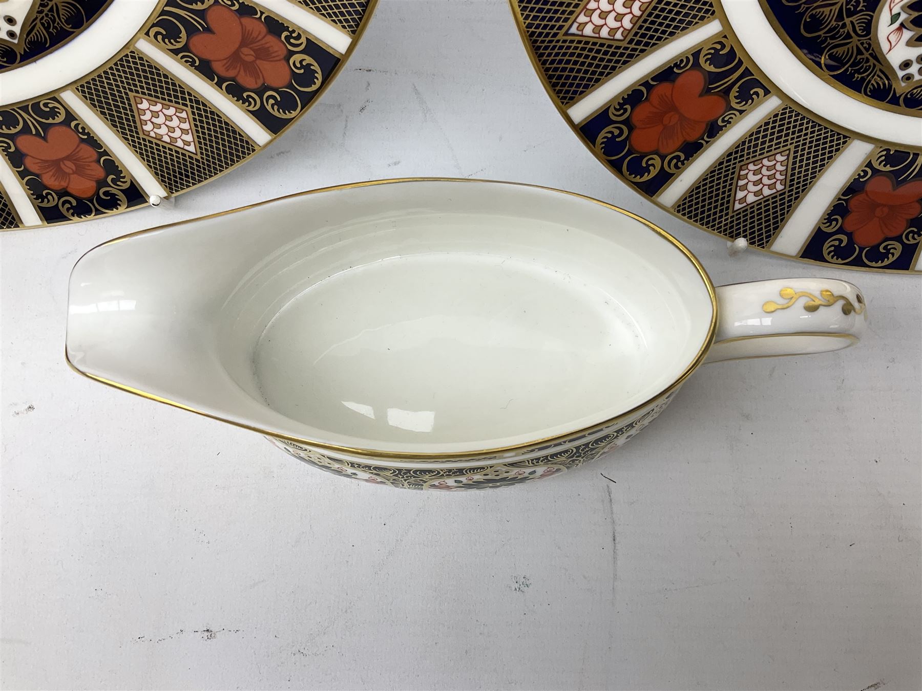 Royal Crown Derby 1128 pattern pair of 27cm plates; dat | Antiques