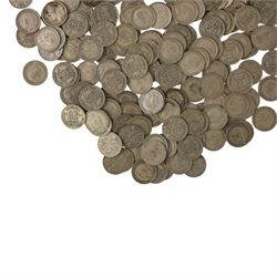 Approximately 580 grams of Great British pre-1947 silver sixpence coins