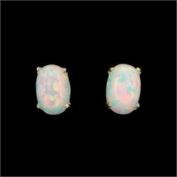 Pair of 9ct gold opal stud earrings